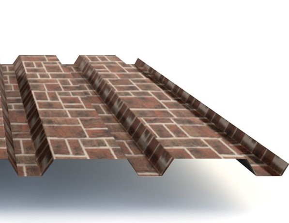 Профнастил стальной стеновой односторонний волна гладкий кирпич рустик С21 0,5х21х1000х1050 мм ТУ 26.61.12-005-21469636-2019 фото